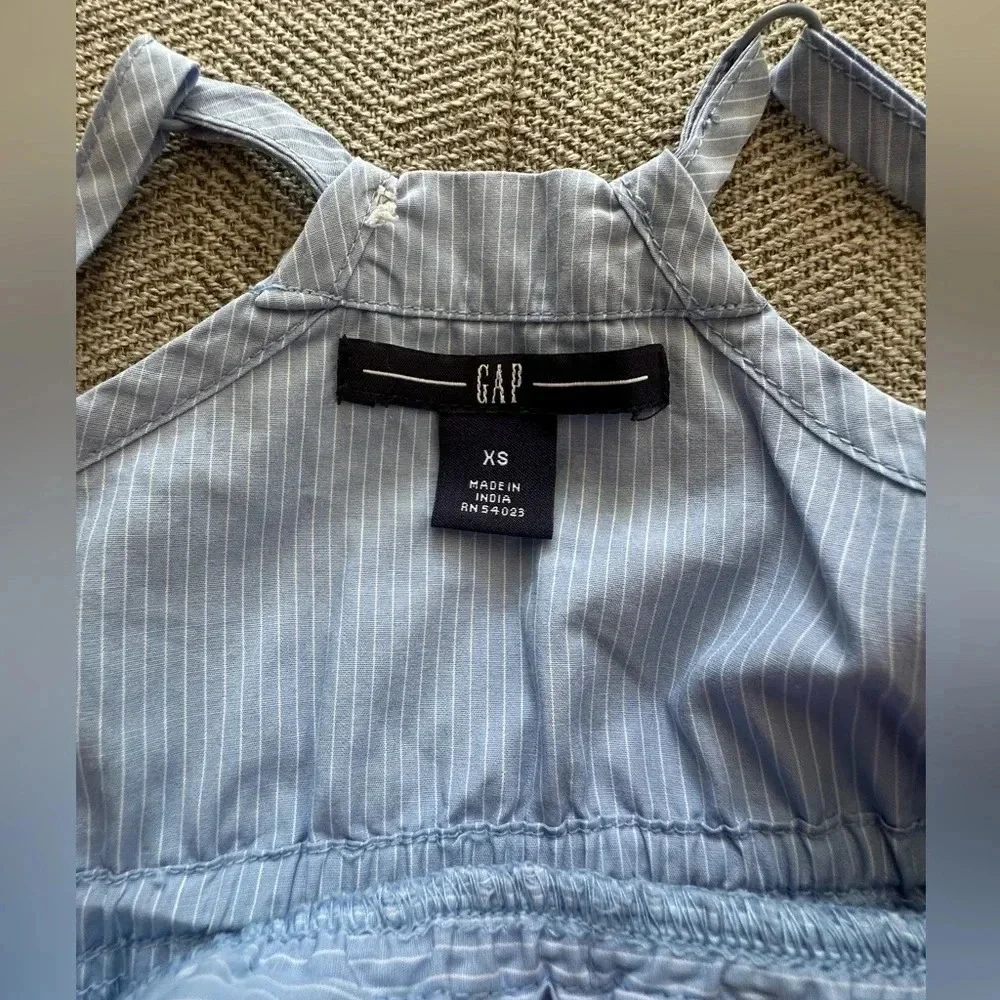GAP Girls Blue Pinstripe Cotton Adjustable Strap Camisole Top Size XS
